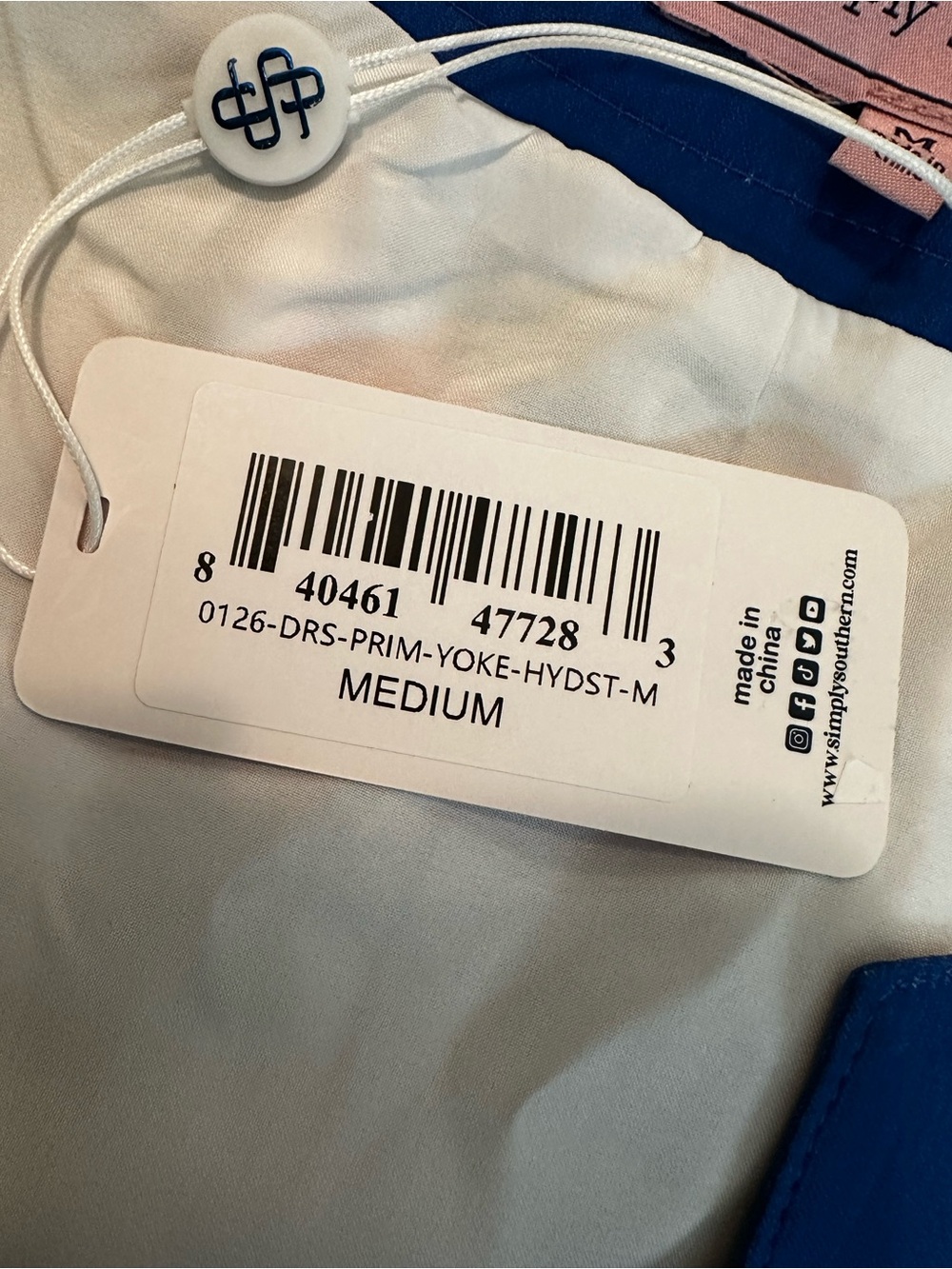NWT Simply Southern Dress Blue Hydrangeas Size Medium - Picture 7 of 8